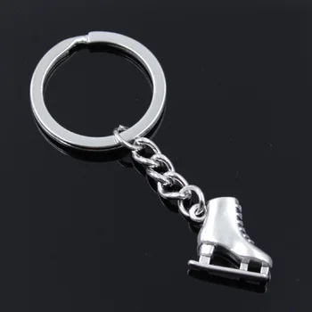 

New Fashion Men 30mm Keychain DIY Metal Holder Chain Vintage Roller Skates 21x18x6mm Bronze Pendant Gift
