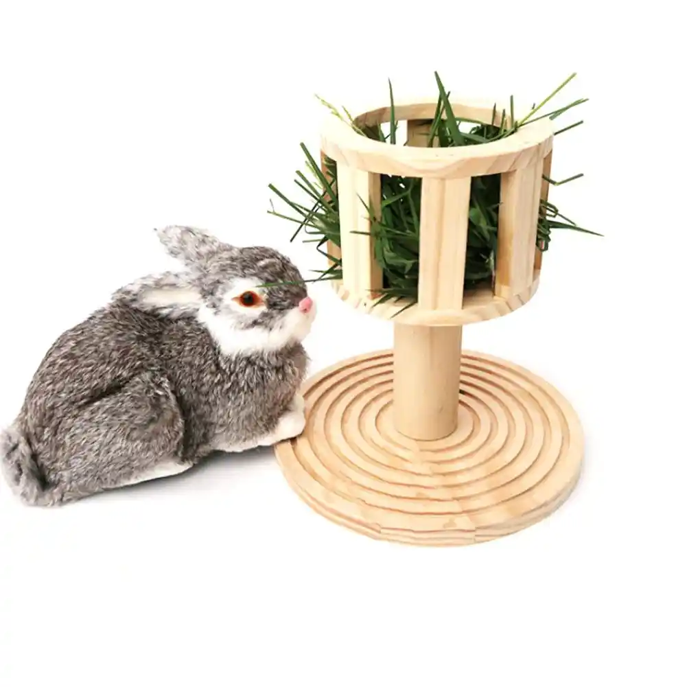 Rabbit Feeder Hay Manger Rabbit Wooden Hay Holder Food Bowl Pet Diy Multifunctional Claw Grinding Toy Hay Feeder For Small Pet Aliexpress