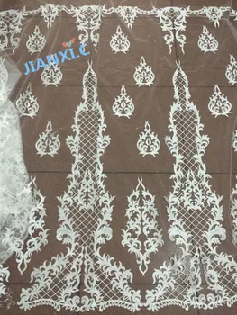 

beautiful JIANXI.C-8366 african embroidered tulle mesh fabric white french net lace fabric for party dress