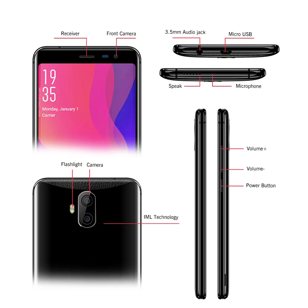  Allcall Rio X 3G Smartphone 13MP+2MP Rear Dual Camera Android 8.1 18:9 5.5 Inch MTK6580 Quad Core 1