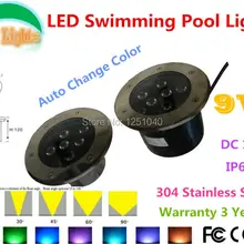 Автоматическое изменение Цвет RGB 9 Вт Открытый Подводные свет 12 В Водонепроницаемый IP68 Бассейны огни CE ROHS пруд Лампы для мотоциклов фонтан лампы