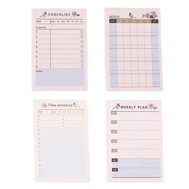 1pc dairy weekly monthly plan notebook 4 style kids time schedule