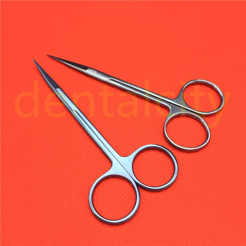 Titânio Íris Tesoura Oftálmico Olho Instrumento Curvado - Cabeça Reta 110mm 2 Instrumentos p/ pálpebra