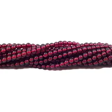 LII Ji гранат из натурального камня около 3-4 мм бусинки круглой формы около 39 см DIY для изготовления украшений ожерелья Браслет