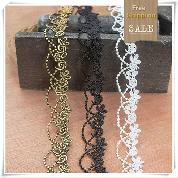 

10Yard/Lot Wide 1.6cm embroidery water soluble lace trim DIY skirt wedding veil fabric clothing Headwear accessories