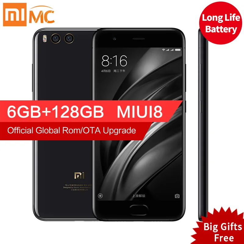 Original Xiaomi Mi 6 Mi6 Pro Mobile Phone 6GB RAM 128GB Snapdragon 835 Octa Core 5