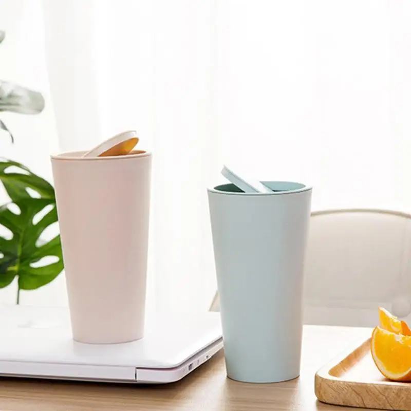 

Nordic Style Home Living Room Dustbin Round Shape Trash Bin for Kitchen Bathroom