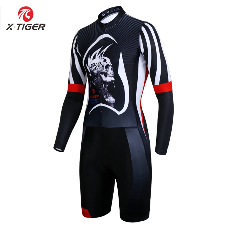 X-Tiger Mans майки для велоспорта с компрессионная Губка Мягкий Ropa De Ciclismo длинный рукав Триатлон для бега плавания велоспорта