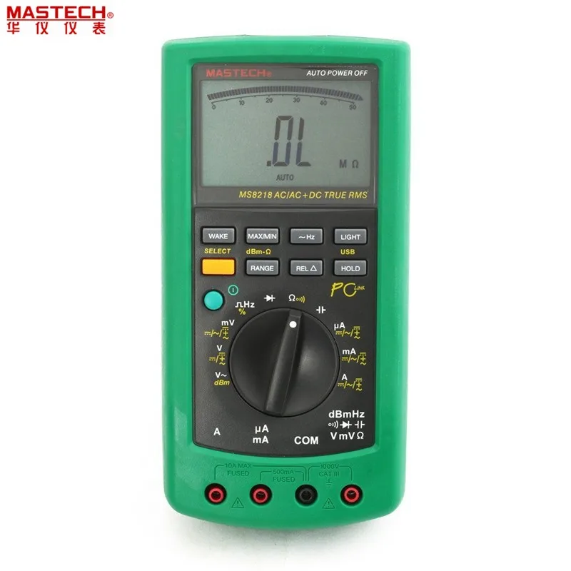 MASTECH MS8218 Цифровой мультиметр 50000 отсчетов Многофункциональный True RMS PC USB DMM 5 1/2 бит Автоматический диапазон тестер амперметр мультитестер