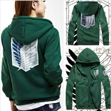 Cosplay Costume Hoodie Scouting Legion Attack On Titan Anime 2-Colors Green/black Unisex