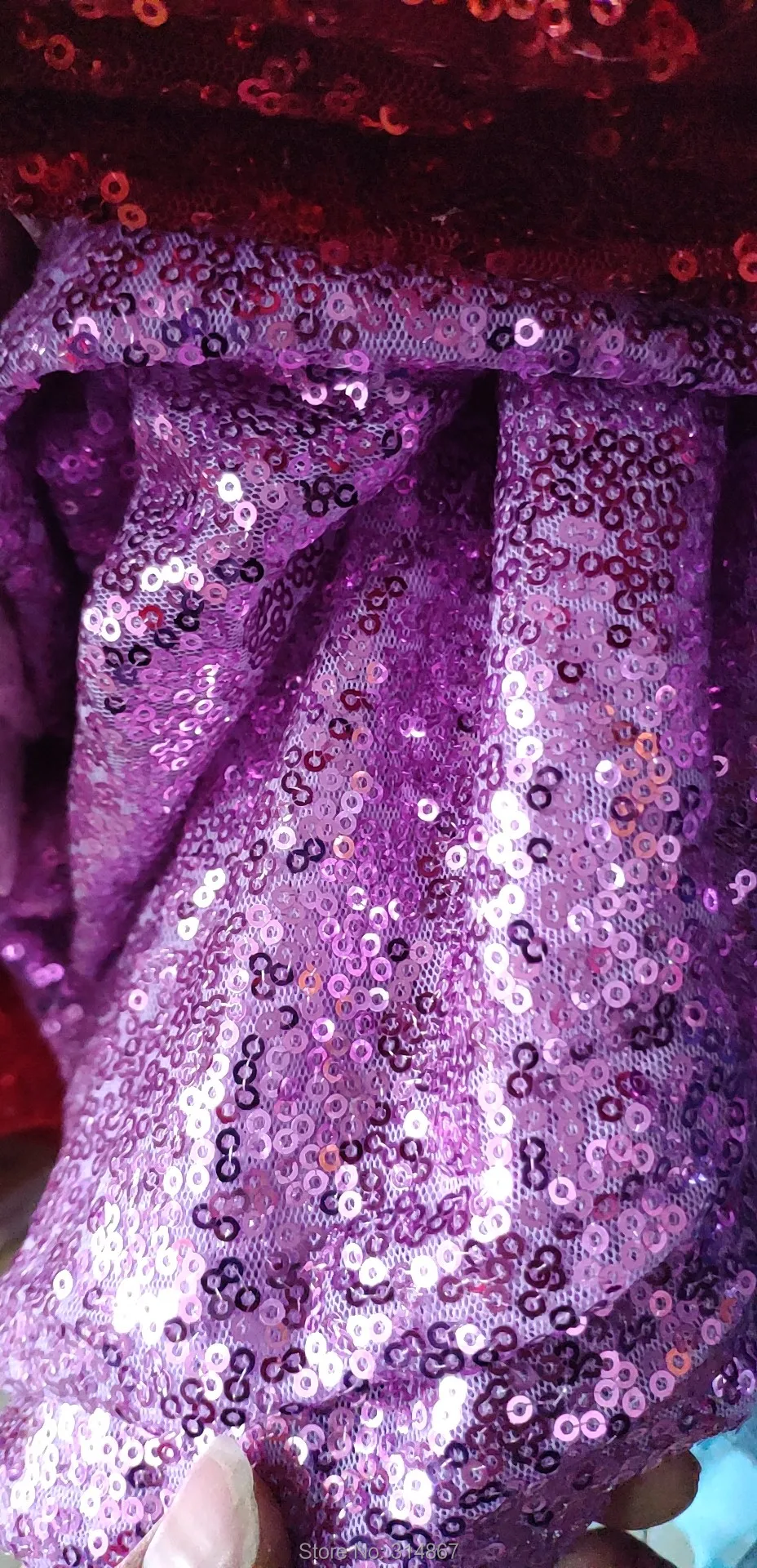 It's YiiYa Vestidos de Gala, длинные платья с красным блестками на молнии и круглым вырезом, женские вечерние облегающие тюлевые платья для выпускного вечера размера плюс E458 - Цвет: Purple