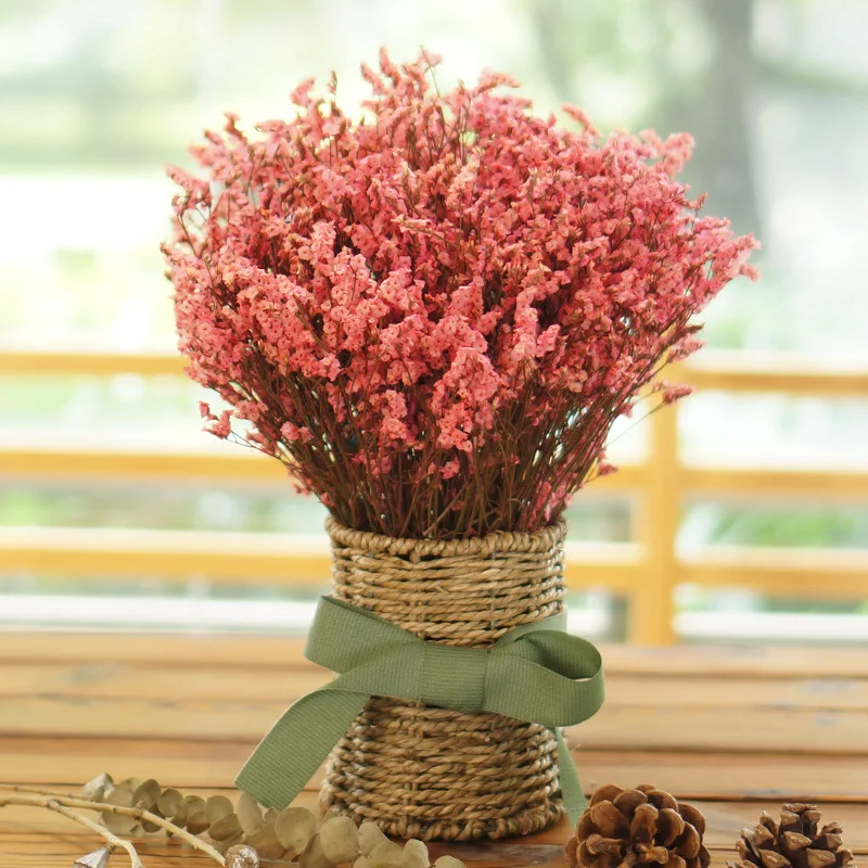 Festival Gift Bouquet Of Dried Flowers Home Decoration True Flower Ornaments Starry Forget-Me-Not With Small Basket JH64 (8)