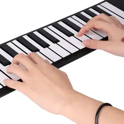 61-ключ рука рулон пианино ребенка силикон для взрослых клавиатура просвещение белая отделка «под фортепиано»