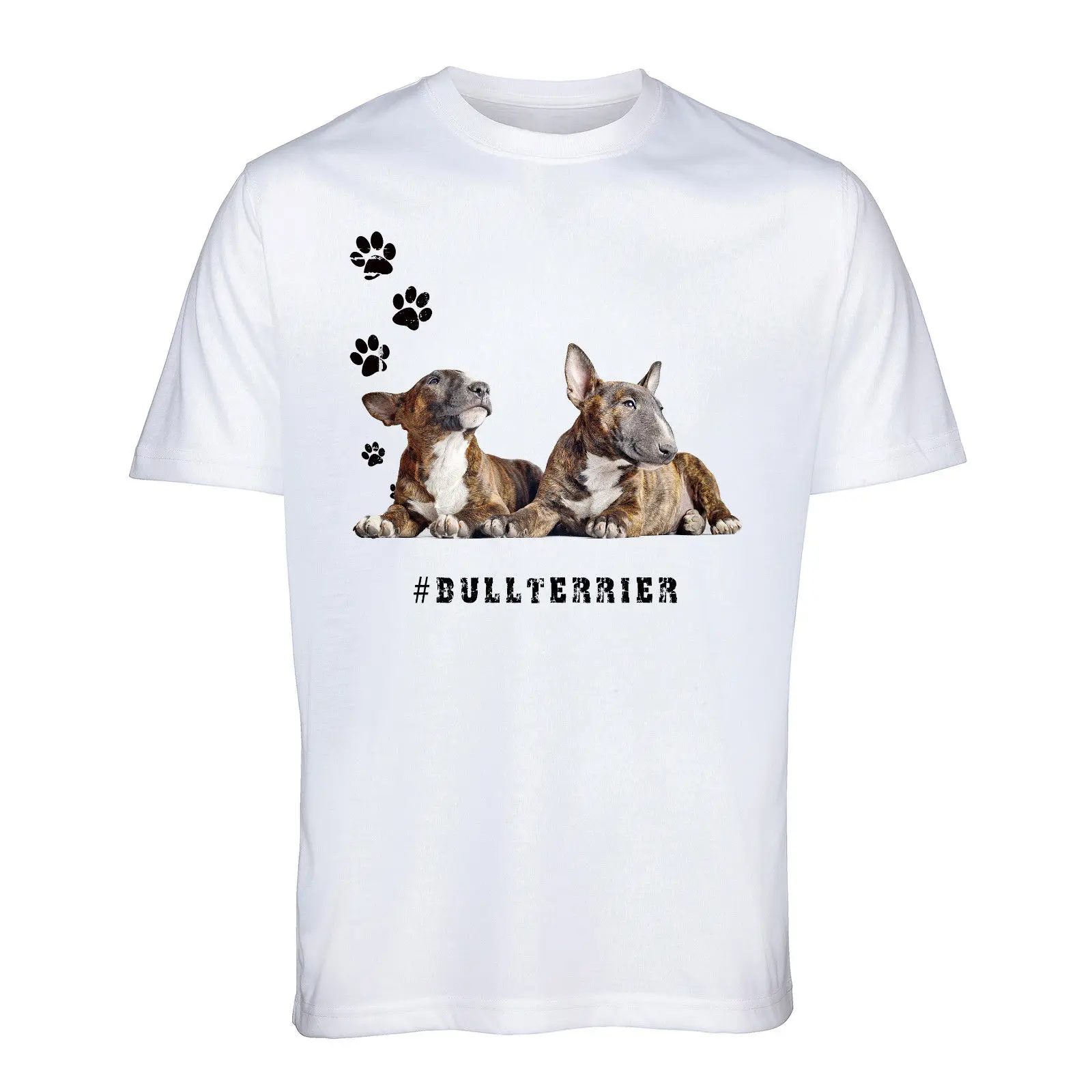 Английский бультерьер футболка Hashtag Hunderasse Herren Damen Tiere Haustier мультфильм Мужская