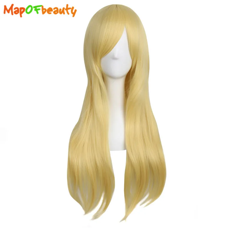 MapofBeauty 70 см женский парик для косплея розовый синий белый желтый черный