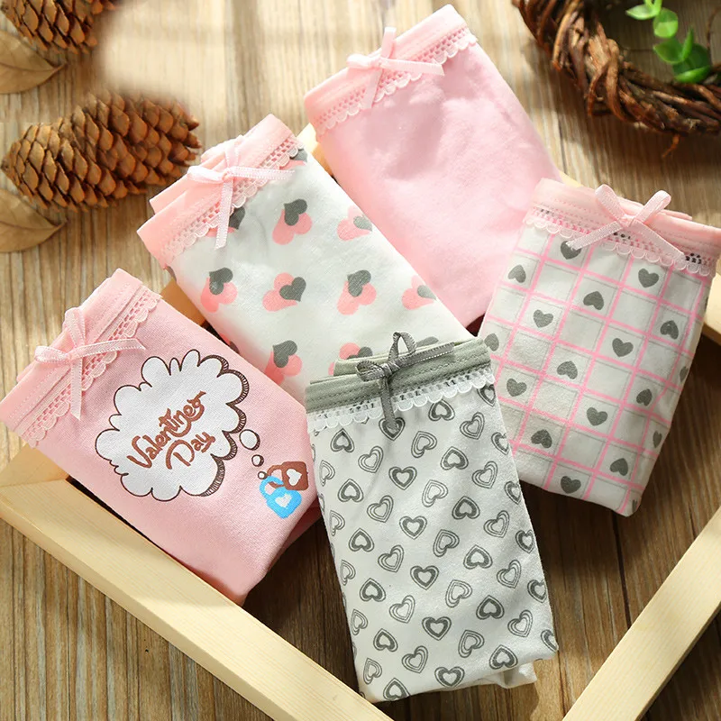 

5Pcs Women panties cotton briefs colorful print girls underwear ladies Spring summer panty female underpants women's pants