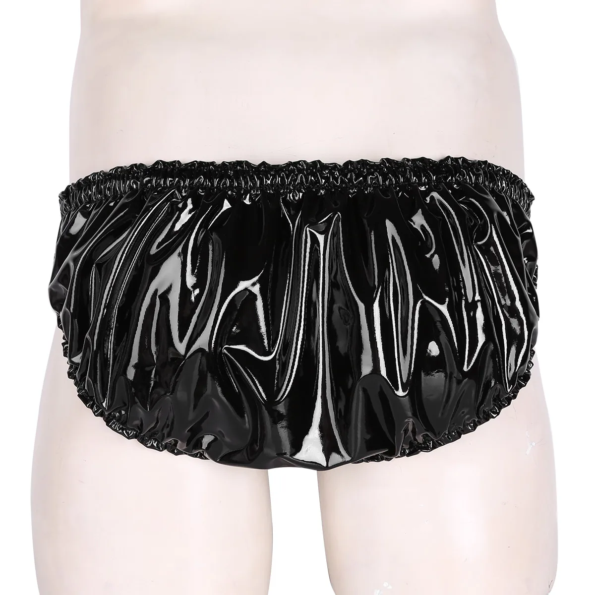Мужские черные трусы бикини Wetlook мужское нижнее белье гофрированные с низкой