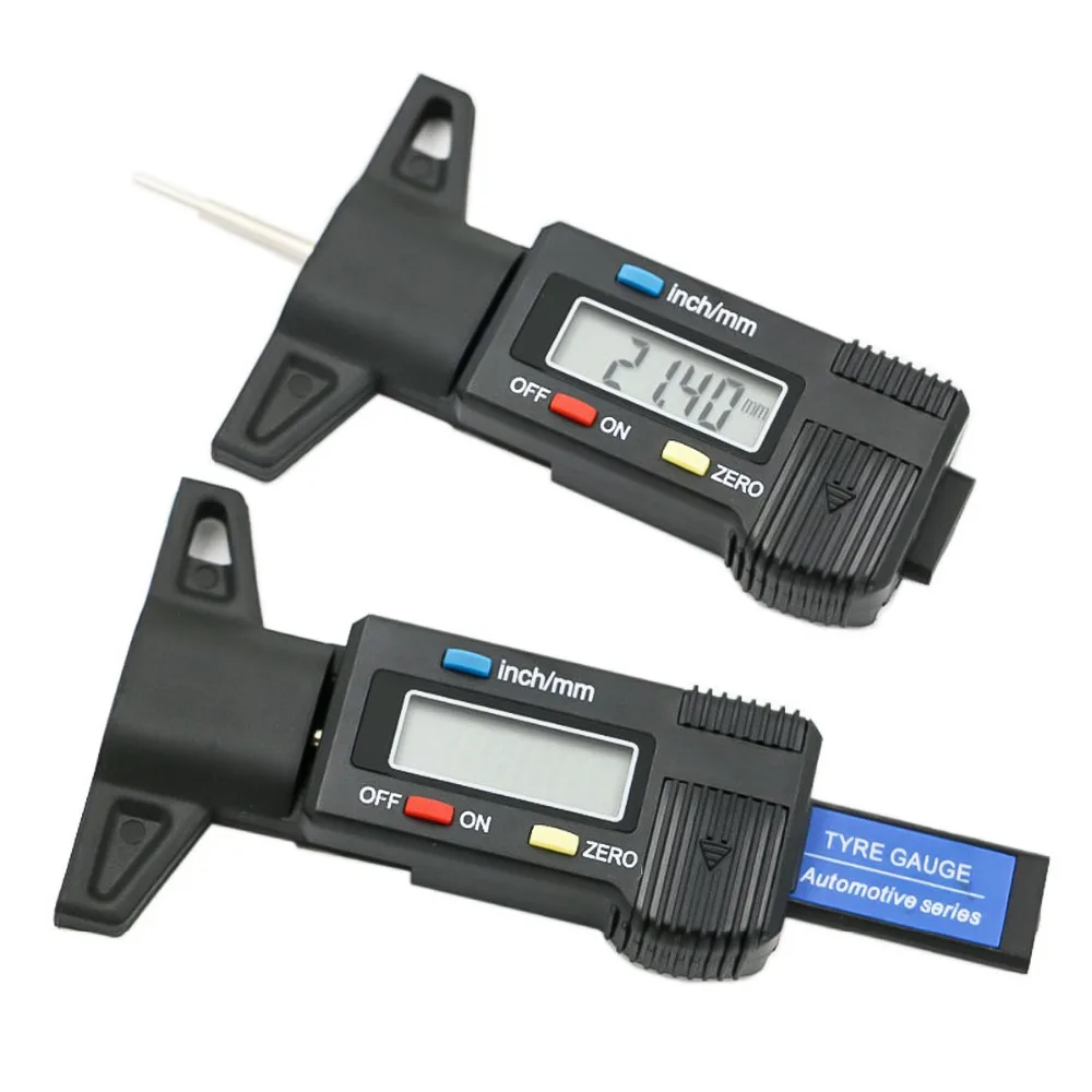 Digital LCD Car//Motorbike Tyre Tread Depth Gauge Check Tester Meter Measure Tool