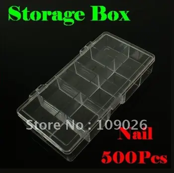 

Clear Empty Nail Art Tips Case Box Storage Container Free Shipping