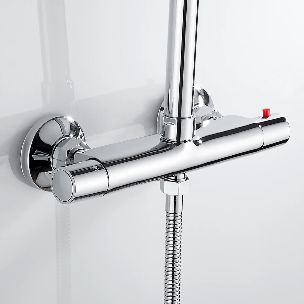 

Bath Shower Faucet Thermostatic Faucet Mixer Tap Temperature Control Wall Mounted Rain Shower Set Bathroom Sets Shower