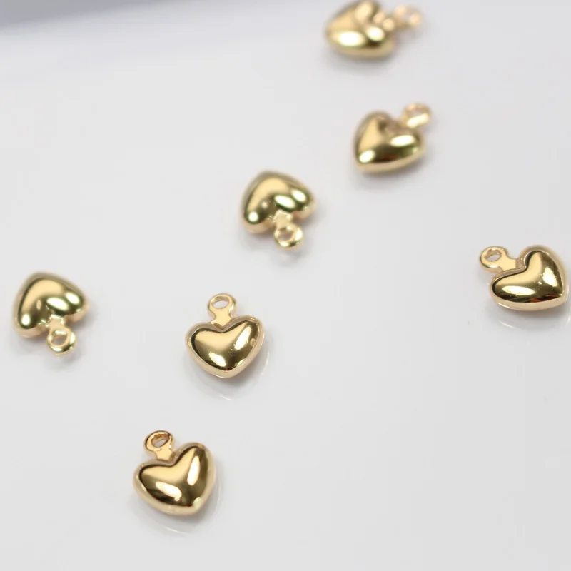 

Gold color plated Little Heart Pendants drop floating love charms for DIY making jewelry accessories 5.5mm 50pcs