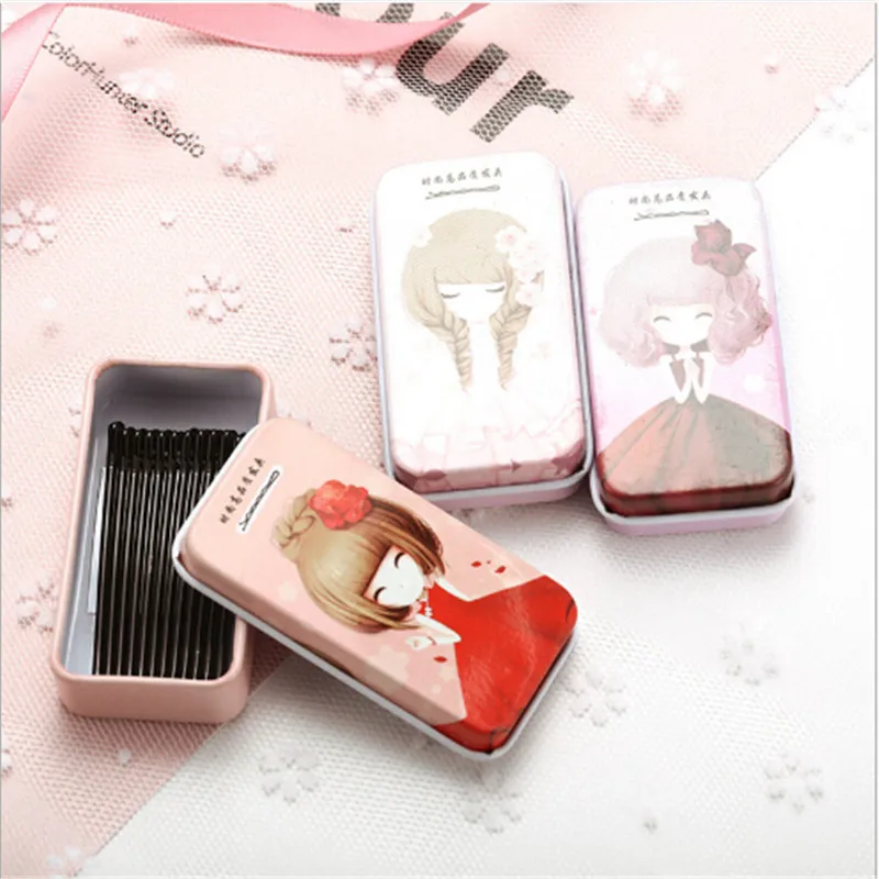 

15PCS/Lot Crude Black Metal Barrettes Cute Box Packed For Women Hair Holder Basic Hair Clips Lady Hairpins Hair Accessories