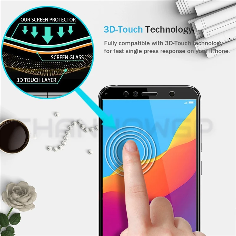 Полное покрытие закаленное стекло для Huawei Honor 7A Pro 7C 7X Защита экрана Y5 Y6 Y7 Y9 2018 Prime