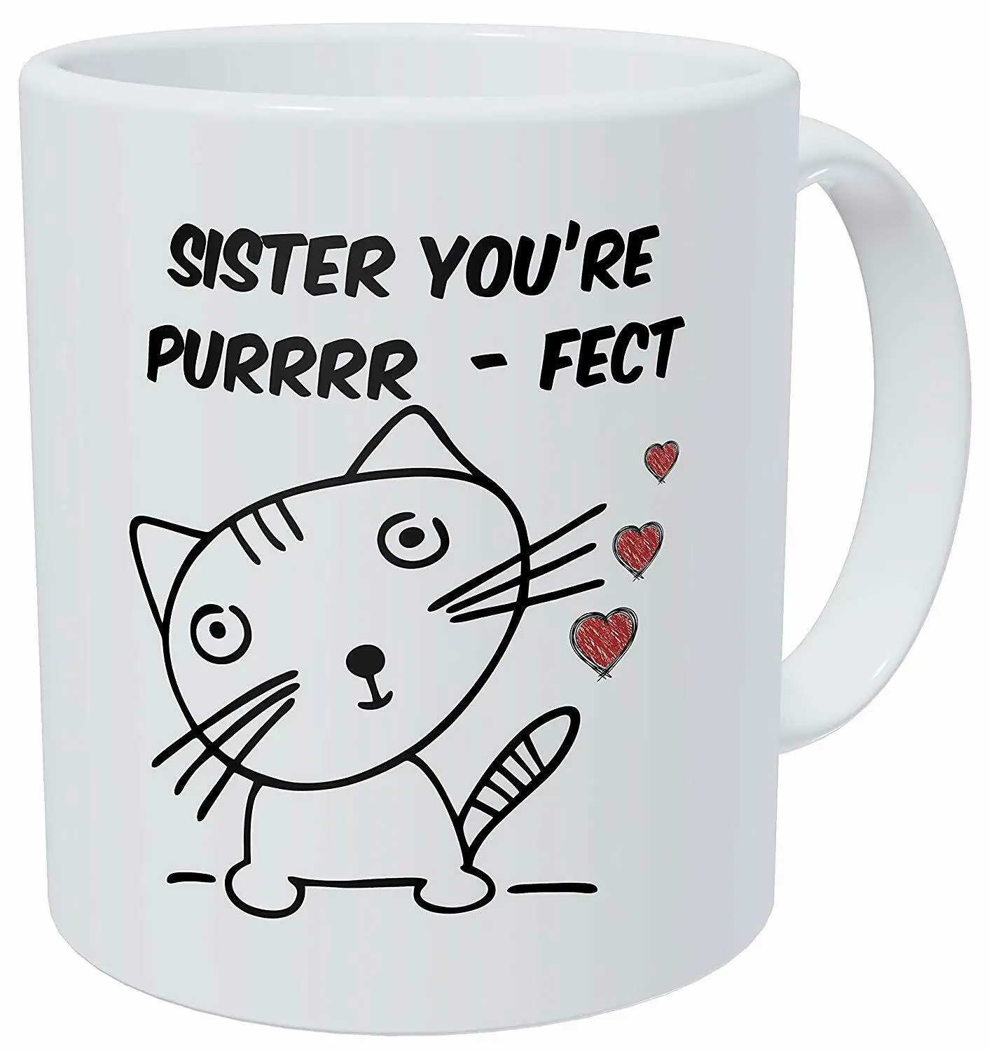 Забавная Милая керамическая чашка Sister You Are Purrrr подарок 11 унций | Дом и сад