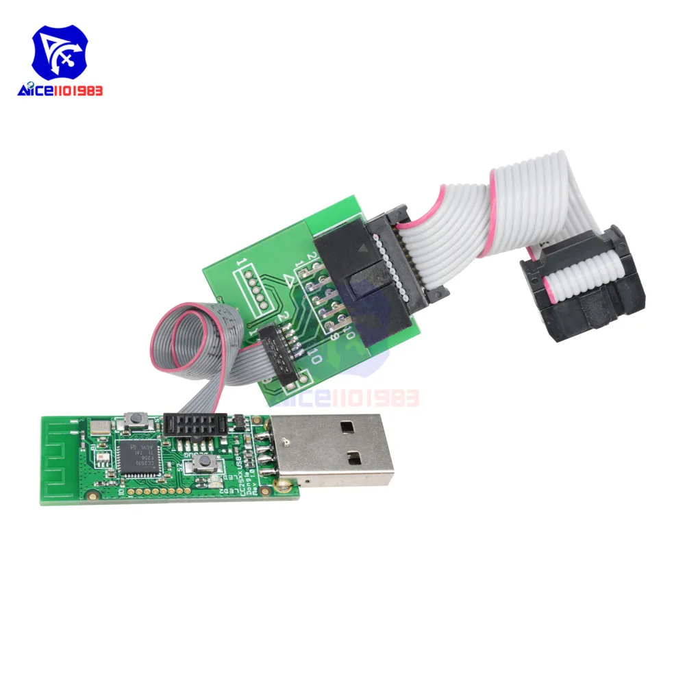 

CC2531 CC2540 Zigbee Sniffer Wireless Board Bluetooth BLE 4.0 Dongle Capture Module USB Programmer Downloader Cable Connector