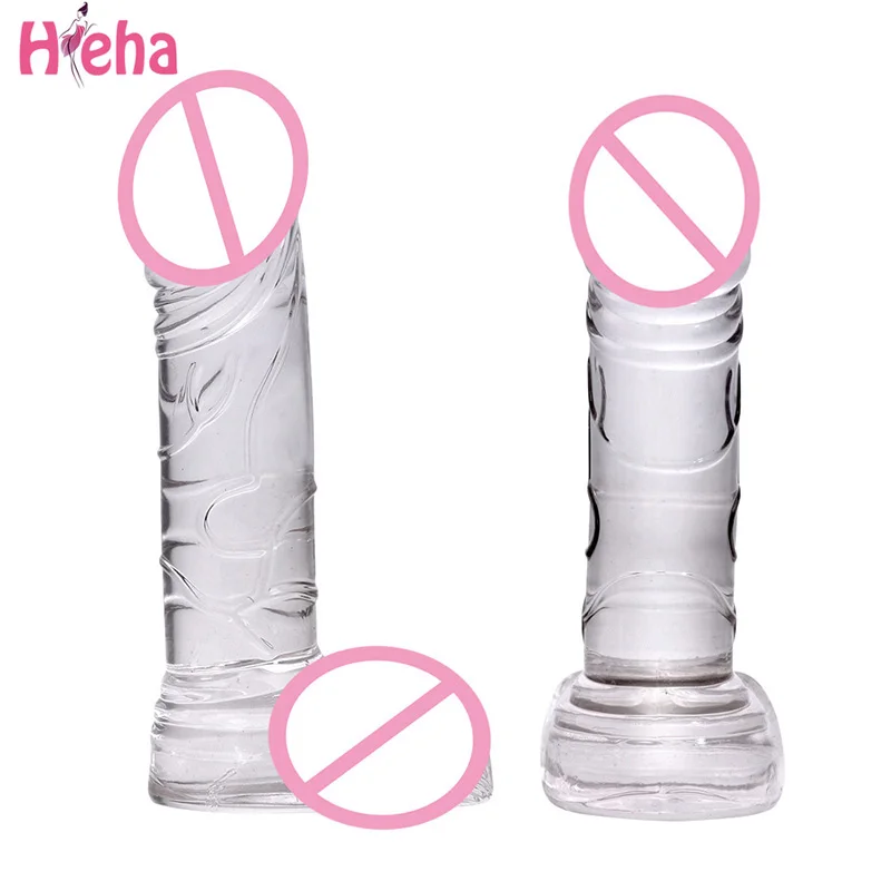 Jelly Small font b Dildo b font Realistic Male Artificical Penis G spot Orgasm Anal Plug