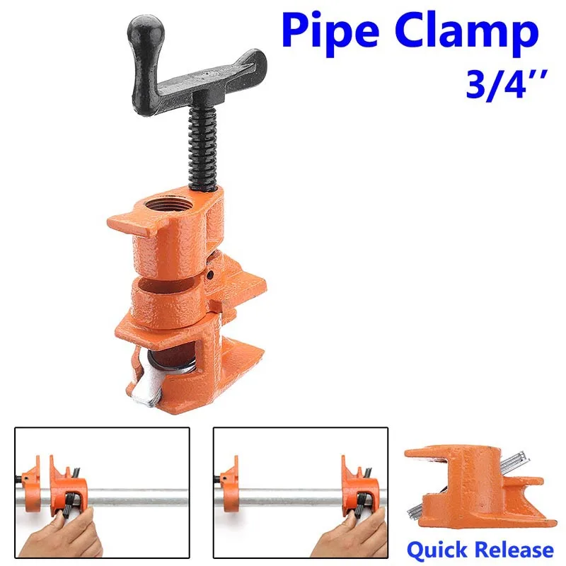 

1/2 3/4inch Wood Gluing Pipe Clamp Set Cast Iron Heavy Duty Woodworking Carpenter Tool LAD-sale