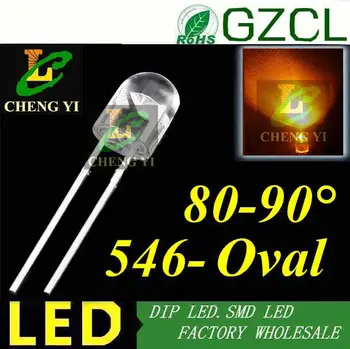 

Factory wholesale Amber 5mm oval led 585-595nm dip 546 through hole led 2.0-2.5V