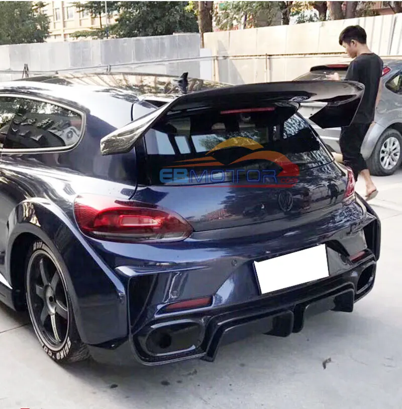 Real Carbon Fiber AS Style Rear Spoiler Trunk Wing 1pair For Volkswagen Scirocco 2009-2013 12