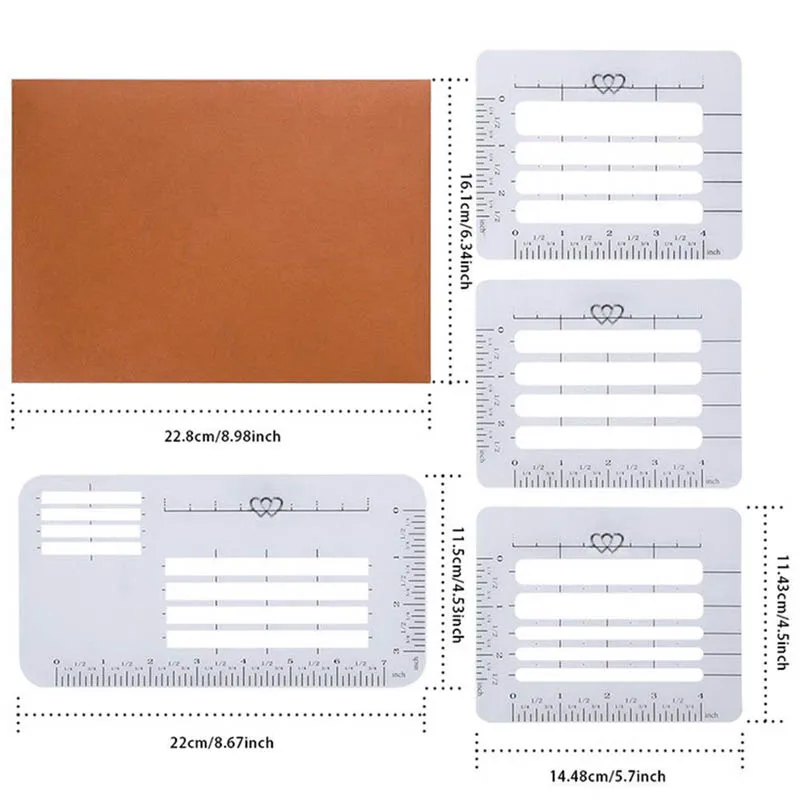  4pcs/set Envelope Stencil Templates Rulers for Letter Invitations Greeting Cards FP8 AP08 - 33001351236