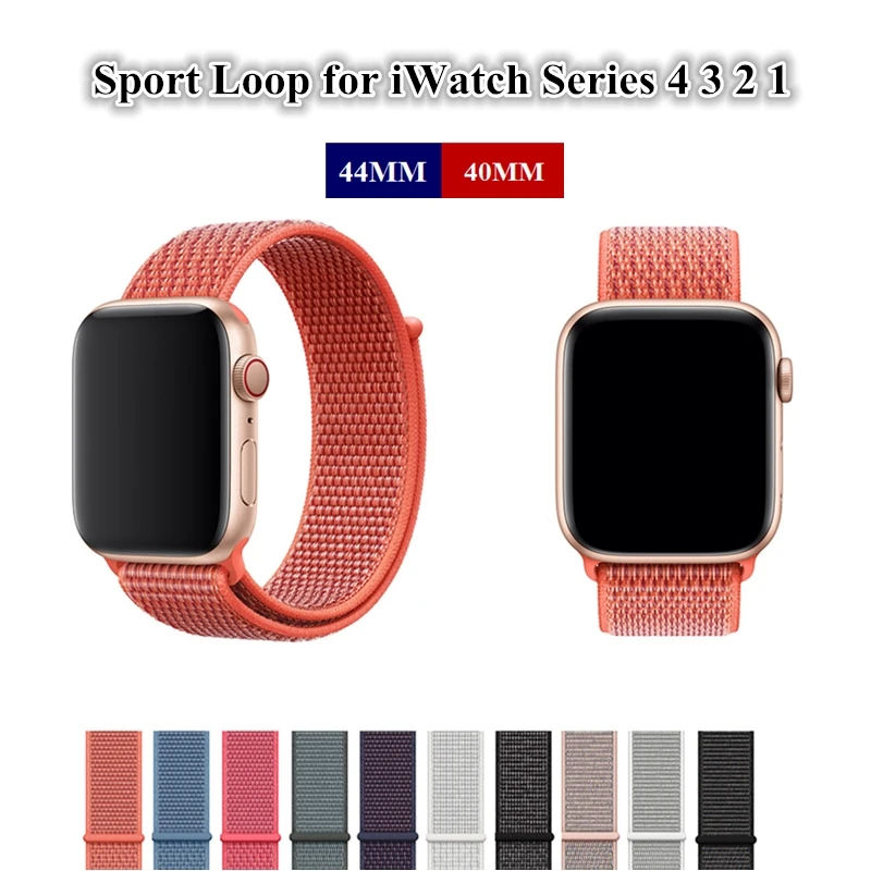 

Nylon Sport Loop Strap for Apple Watch Band 44MM 40MM Woven Replacement Bracelet for iWatch Series 4 3 2 1 42MM 38MM Wristband