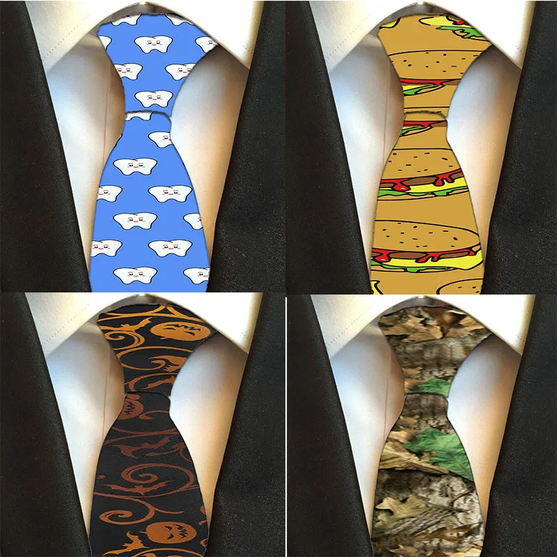 Новый Забавный Галстук Классический красочный печатный сшивание галстук милые модные мужские Узкие галстуки дизайнерские Галстуки