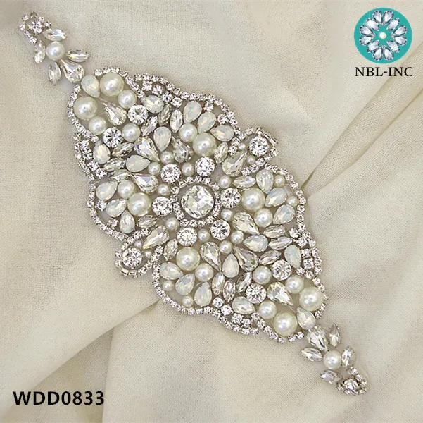 (30PCS )Wholesale bridal hand beaded sewing crystal rhinestone applique