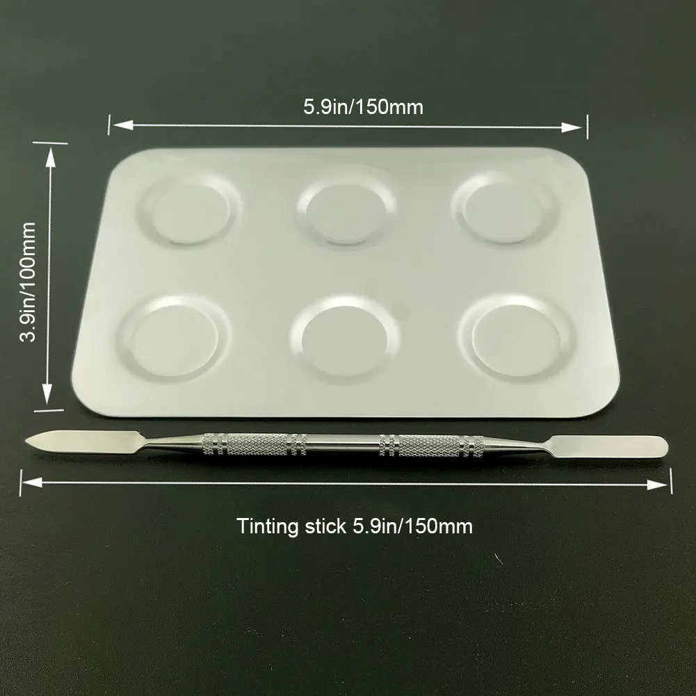 Hot Stainless Steel Makeup Palette 3-Well Nail-art Palette Cosmetic Mixing Palette with Spatula Tool SJ66