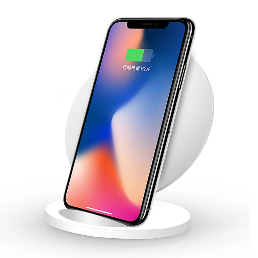 

Concision Portable Qi Safe Wireless Charger Charging Stand For Iphone 8/8 Plus/X Phone Fast Wireless Charging Docking Dock 1Pc