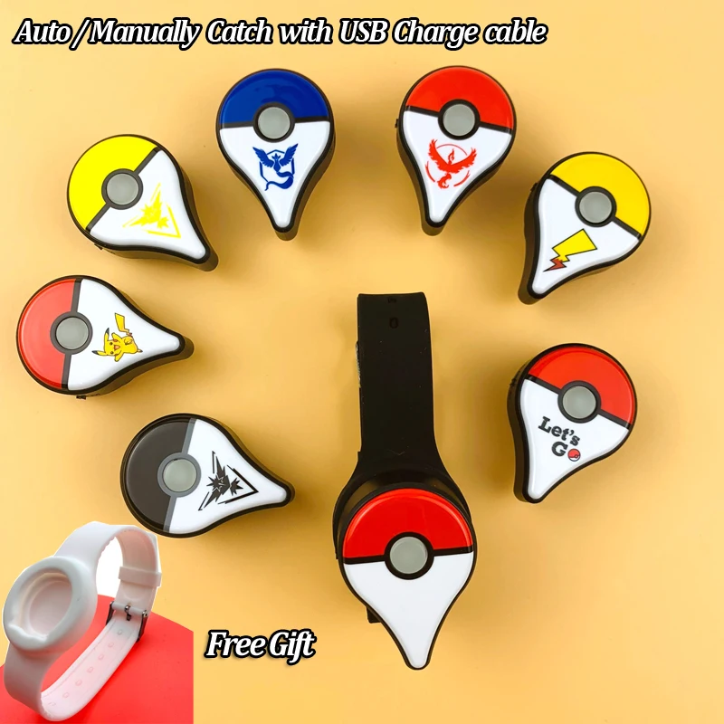 

USB Charge Auto/Manual catch Bluetooth Interactive Wristband Bracelet Watch Game Accessory Toy for Nintend Pokemon GO Plus+Gift