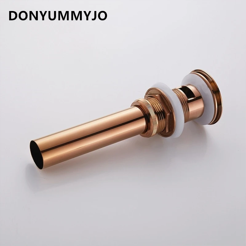 DONYUMMYJO Brass Bathroom Basin Drain Rose Gold Big Bouncing Water Hole