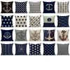 Blue Nautical Throw Pillows Velvet Anchor Sea Style Throw Case Sofa Home Car Decorative Custom Printing Cushion Pillow Case Cove ► Photo 2/6