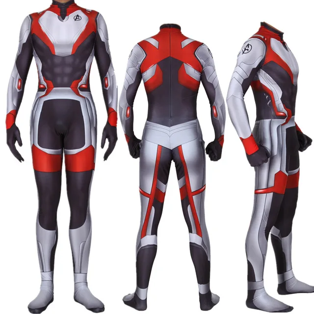 Avengers Endgame Quantum Realm Captain America Tight Costume Bodysuit Jumpsuits