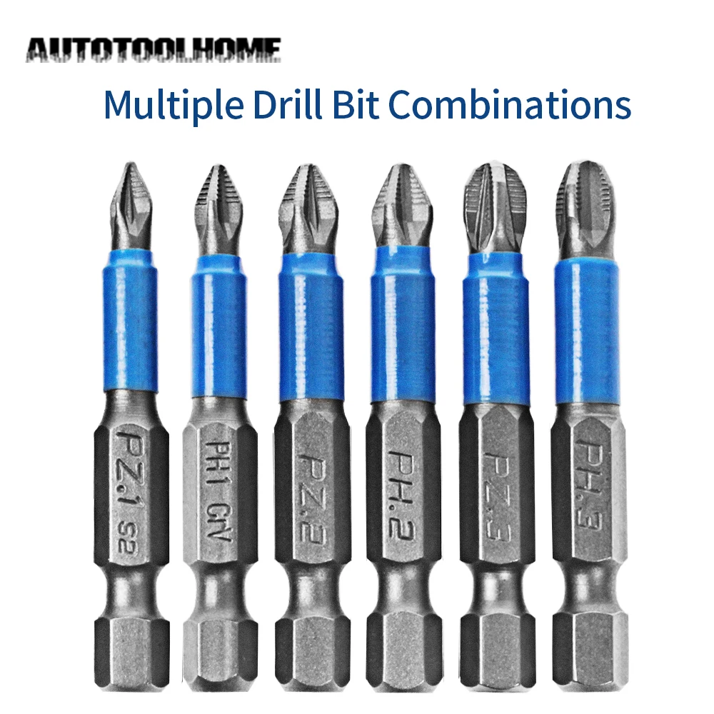 Магнитные насадки для отвертки 50 мм Phillips головка PH1 PH2 PH3 PZ1 PZ2 PZ3 анти-скольжения 6,35 мм 1/4 дюйма шестигранным хвостовиком электрические инструменты аксессуар