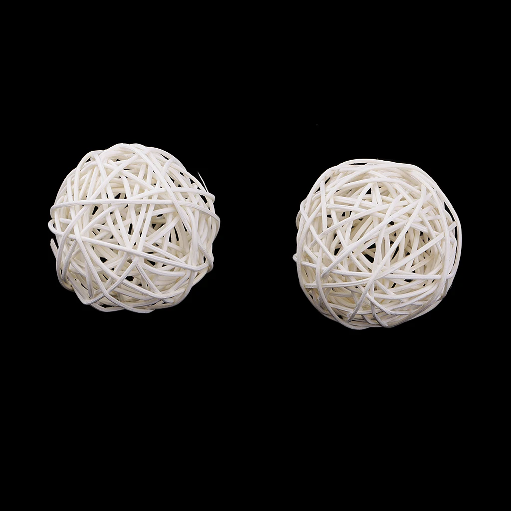 30 Pieces Natural Wicker Rattan Ball 7cm Twig Orbs Balls DIY Embellishments Wedding Ornaments Crafts