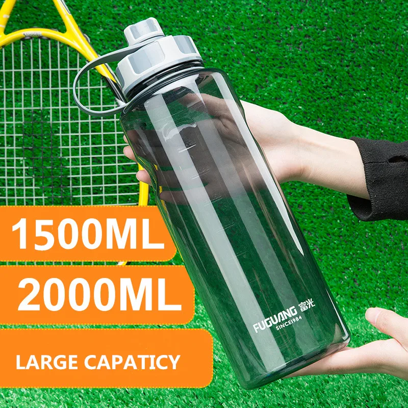Bpa-free 2L sports travel outdoor equipped water bottle Creative portable large capacity Plastic space kettle with tea infuer