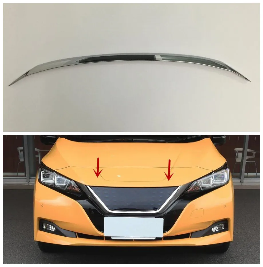 

1pcs Accessories NEW! ABS Chrome 1pcs Front Grille Hood Engine Cover Trim For NISSAN LEAF 2018