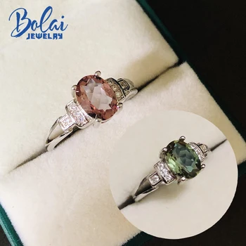 

Bolai genuine 925 sterling silver color change diaspore 1.2ct gemstone zultanit fine jewelry wedding rings for women gift 2019