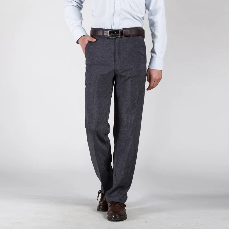 2017 New Autumn Winter Men Work Business Suit Pants Formal Cotton Solid