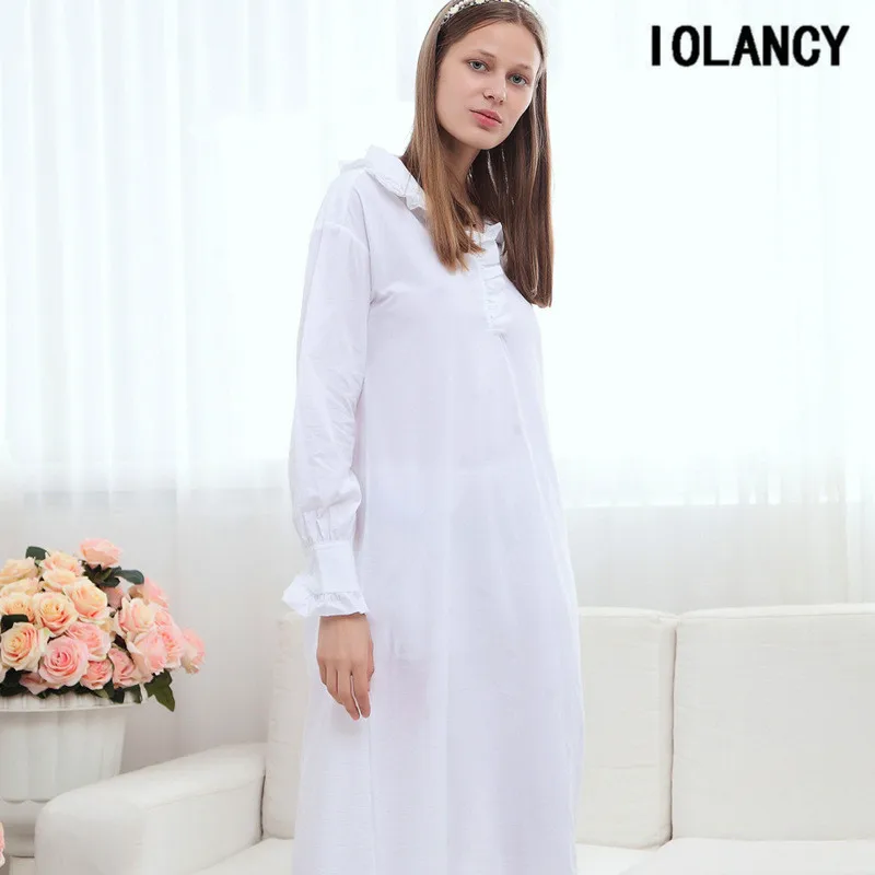 Для беременных Пижама Дворцовая принцесса Ночная рубашка пижамы для женщин с длинным рукавом большой размер свободная хлопковая одежда домашняя YFQ173